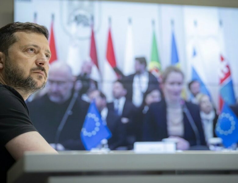 Виступ Володимира Зеленського під час зустрічі міністрів закордонних справ ЄС