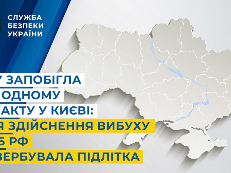 СБУ запобігла ще одному теракту у Києві: для здійснення вибуху фсб рф завербувала підлітка