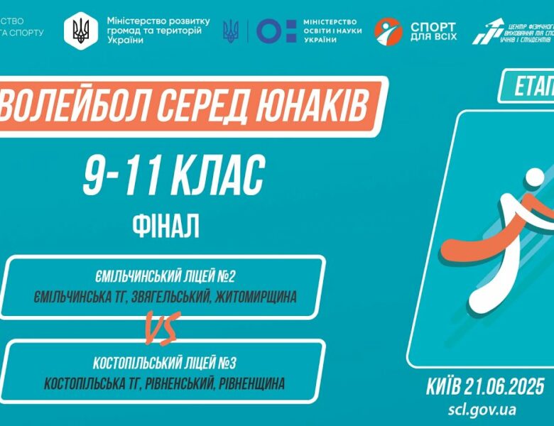 14:30 ВОЛЕЙБОЛ | Юнаки 9-11 класи | Гра за 1 місце | Пліч-о-пліч: Етап 5