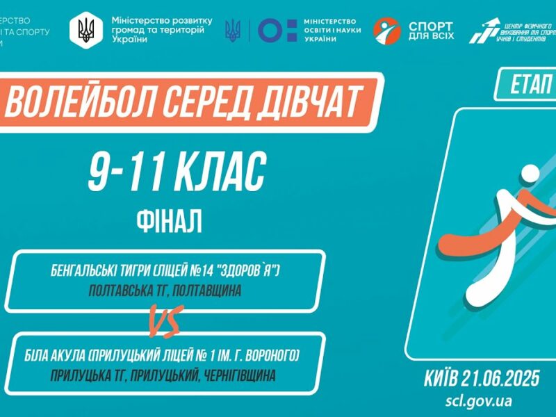 14:30 ВОЛЕЙБОЛ | Дівчата 9-11 класи | Гра за 1 місце | Пліч-о-пліч: Етап 5