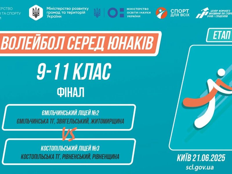 🏐ВОЛЕЙБОЛ | Юнаки 9-11 класи | Гра за 1 місце | Пліч-о-пліч: Етап 5