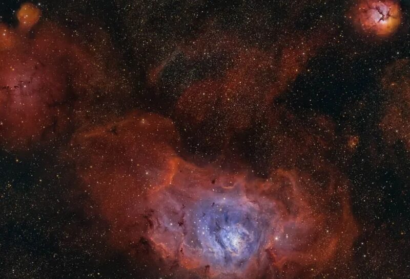 Астрофотограф показав неймовірне фото Лагуни та Потрійної туманності