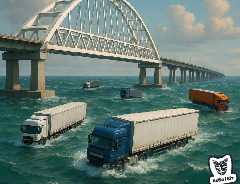 Фура під опорою. Меми на підрив Кримського мосту
