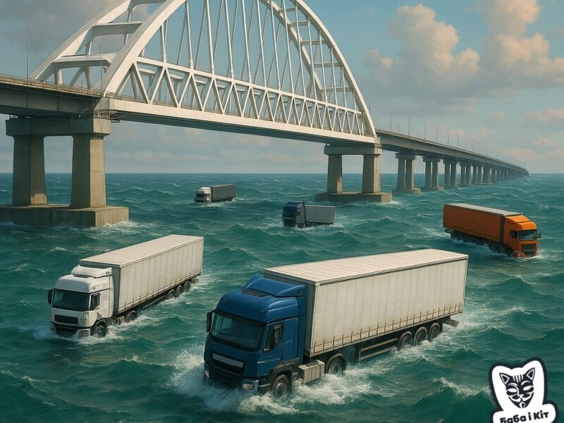 Фура під опорою. Меми на підрив Кримського мосту