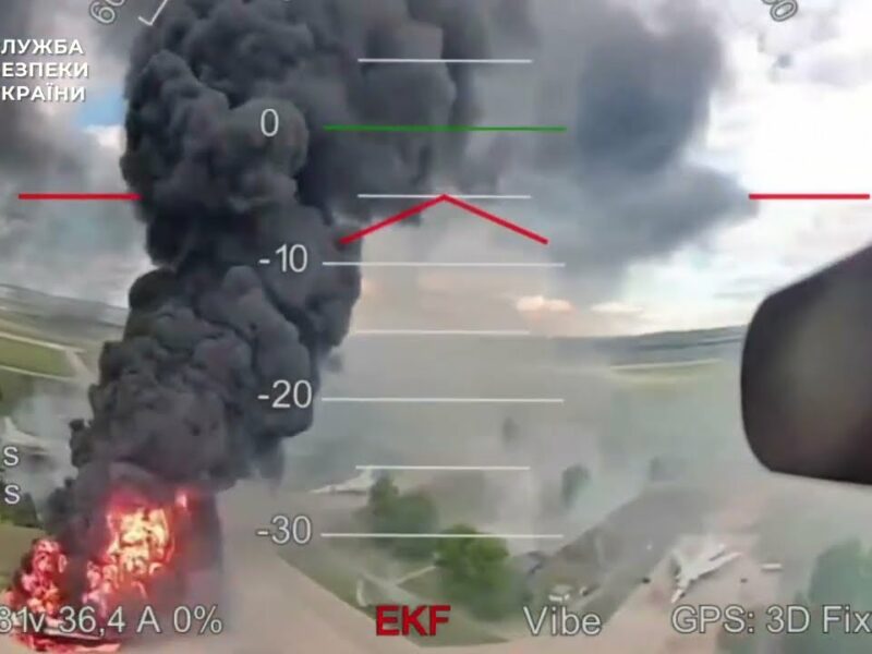 СБУ показала нове відео операції «Павутина»: шлях одного з FPV-дронів від вильоту до ураження літака