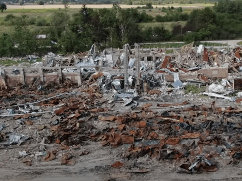 Епіцентр вибуху під Житомиром показали з висоти