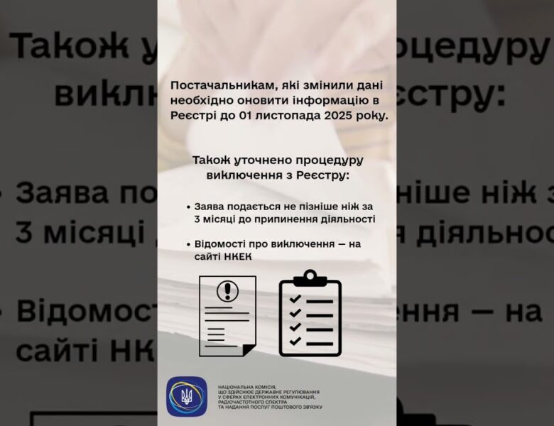 #shorts #нкек #увага #інформація #зміни #електроннікомунікації #news #регулятор #україна #реестр