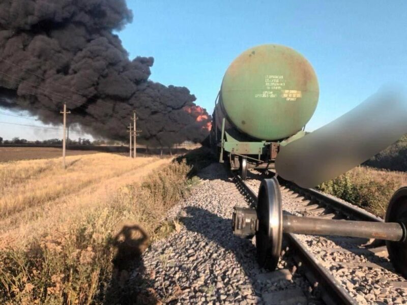 З’явились кадри знищення поїзду РФ на Запоріжжі