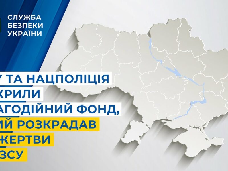 СБУ та Нацполіція викрили благодійний фонд, який розкрадав пожертви на ЗСУ
