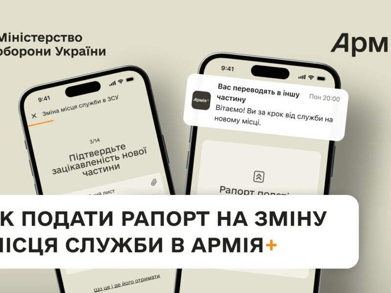 Як подати рапорт на зміну місця служби в Армія+ | Покрокова інструкція
