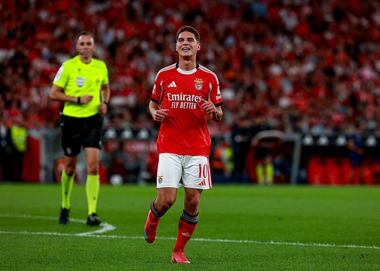 Судаков забиває перший гол за Бенфіку