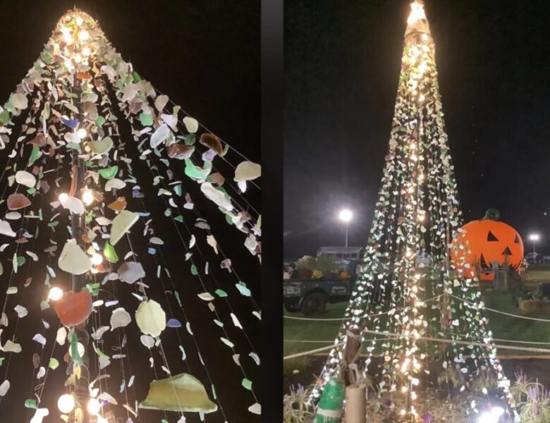 Американець створив 4,5-метрову ялинку з морського скла