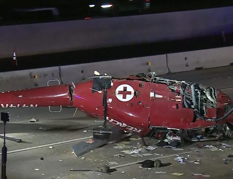 В США на автомагістраль упав гелікоптер: троє потерпілих