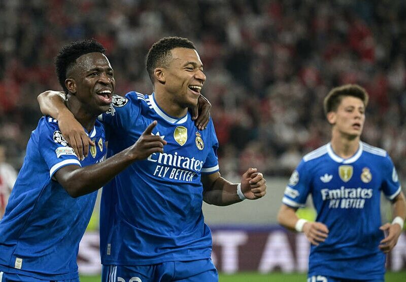 У матчі Реала й Олімпіакоса Лунін пропустив три голи, а Мбаппе забив чотири