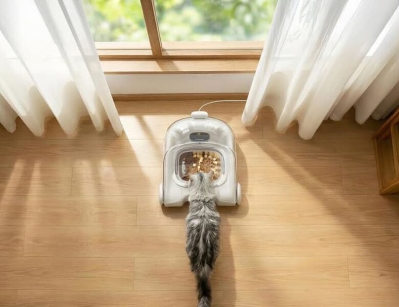 Представлена автоматична годівниця для котів з розпізнаванням “обличчя”