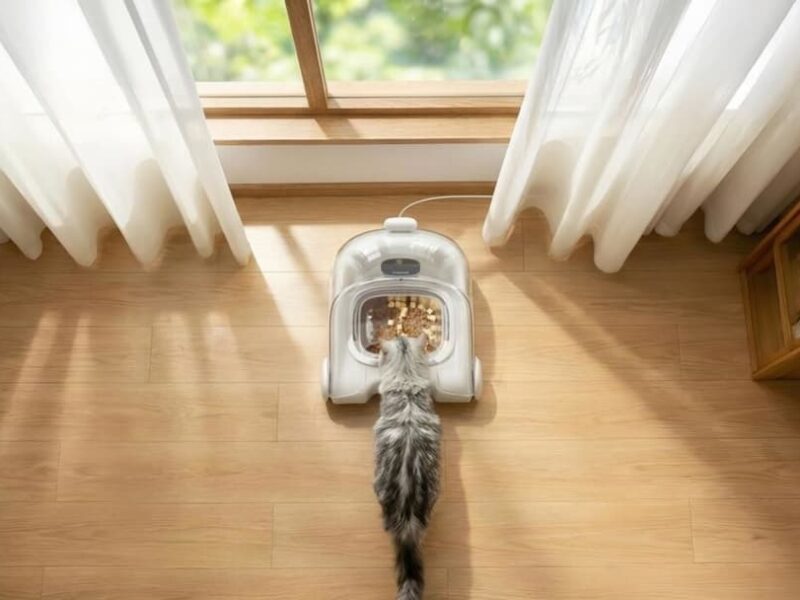 Представлена автоматична годівниця для котів з розпізнаванням “обличчя”