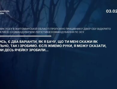Фрагменти розмов командувача логістики Повітряних Сил ЗСУ та начальника УСБУ в Житомирській області