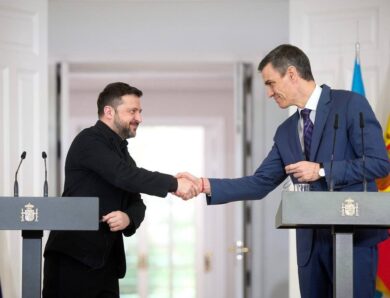 Спілкування Володимира Зеленського і Педро Санчеса з медіа