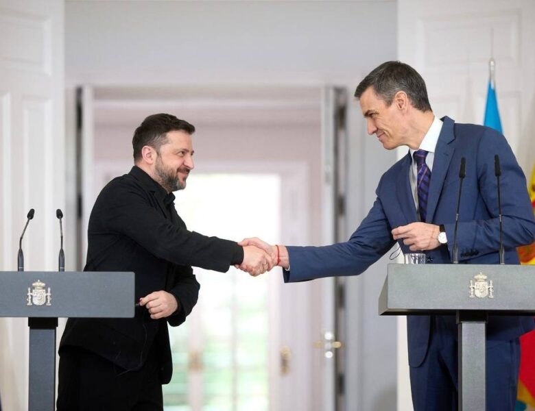 Спілкування Володимира Зеленського і Педро Санчеса з медіа