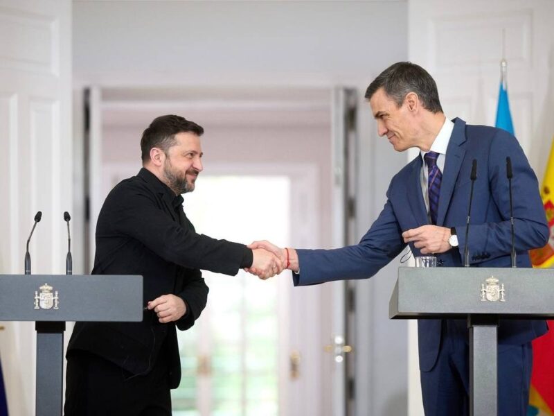 Спілкування Володимира Зеленського і Педро Санчеса з медіа