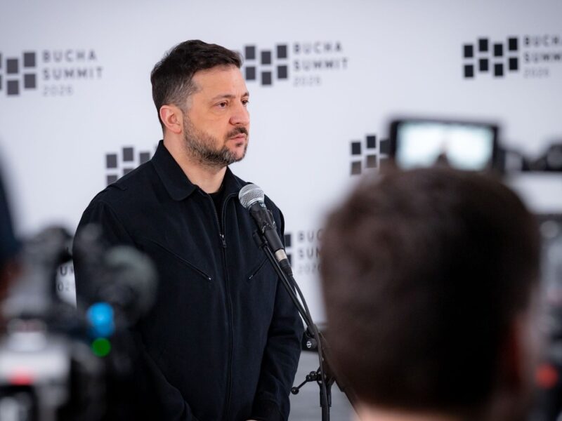 Пресконференція Володимира Зеленського під час Бучанського саміту