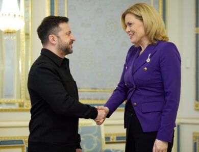 Спілкування Володимира Зеленського та Президентки Бундестагу Німеччини Юлії Кльокнер з медіа