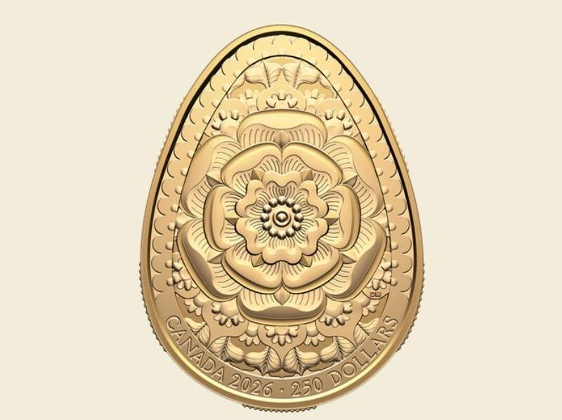 Канада випустила золоту монету у вигляді української писанки