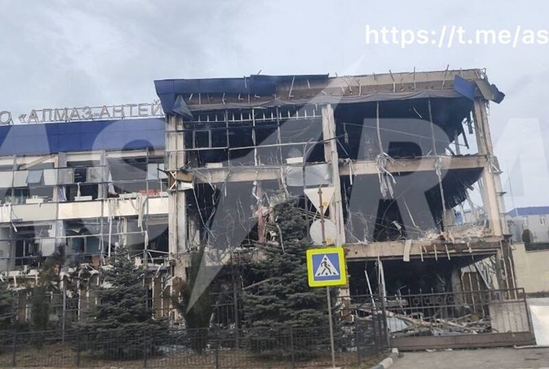 Зʼявилися кадри з наслідками атаки на концерн Алмаз-Антей в Криму