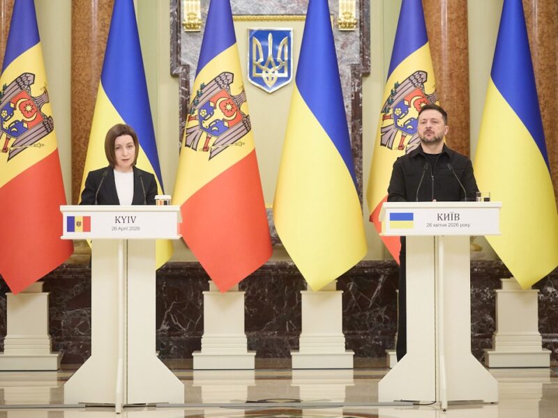 Спілкування Володимира Зеленського та Маї Санду з медіа