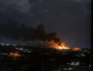 У Луганську після БПЛА пожежа і перебої зі світлом