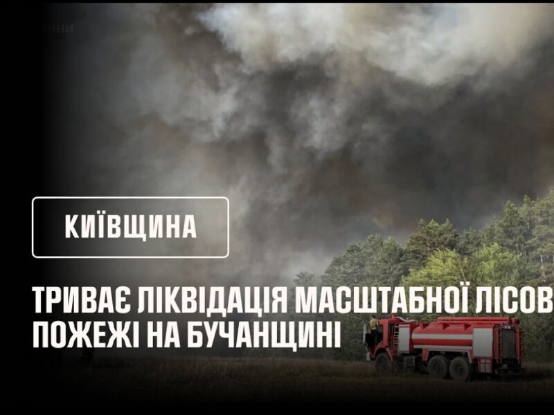 Київщина: триває ліквідація масштабної лісової пожежі на Бучанщині