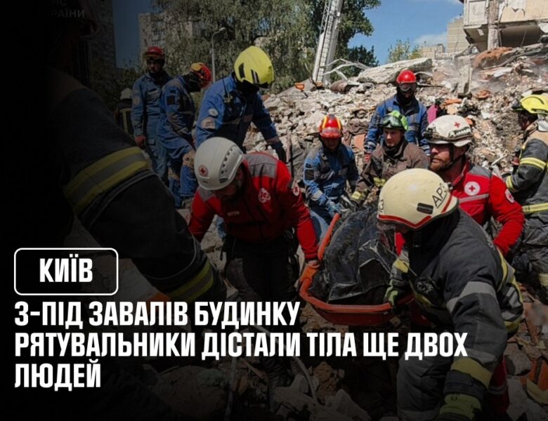 Київ: з-під завалів будинку в Дарницькому районі рятувальники дістали тіла ще двох людей
