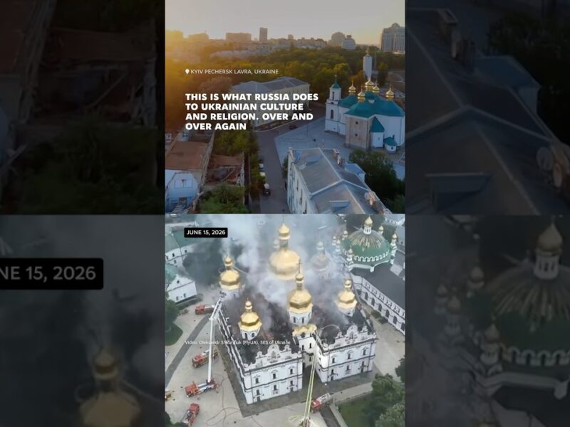 Before and after Russia’s attack on the Kyiv Pechersk Lavra