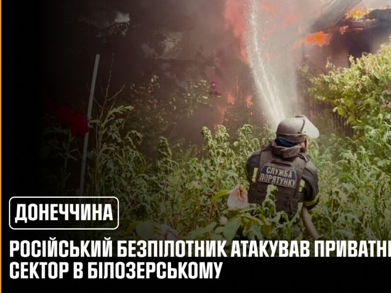 Донеччина: російський БпЛА атакував приватний сектор в Білозерському