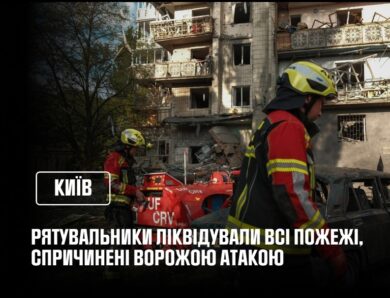 Рятувальники ліквідували усі пожежі, спричинені російською атакою на Київ у ніч проти 19 липня
