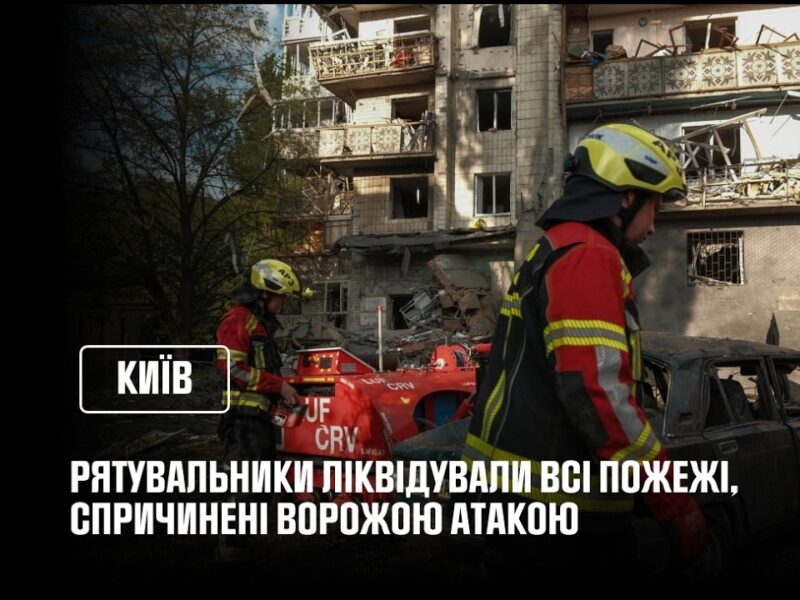 Рятувальники ліквідували усі пожежі, спричинені російською атакою на Київ у ніч проти 19 липня